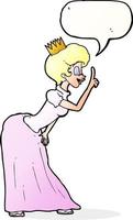 cartoon princess with speech bubble vector
