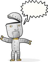 cartoon funny robot with speech bubble vector