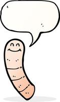 cartoon worm with speech bubble vector