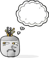 cartoon robot head with speech bubble vector