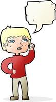 cartoon boy with question with speech bubble vector