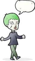 cartoon halloween zombie woman with speech bubble vector