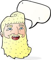 cartoon man with beard laughing with speech bubble vector