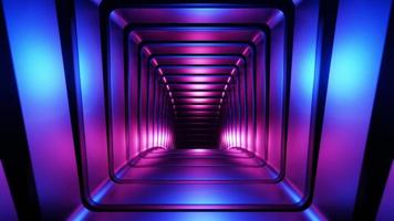 Flying in a square-shaped tunnel. Infinitely looped animation. video