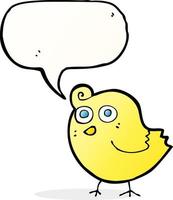 funny cartoon bird with speech bubble vector