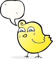 cartoon funny bird with speech bubble vector