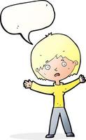 cartoon worried woman with speech bubble vector