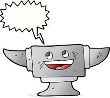 cartoon blacksmith anvil with speech bubble vector