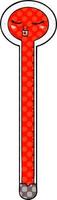 cartoon red thermometer vector