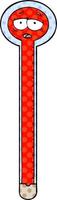 cartoon red thermometer vector