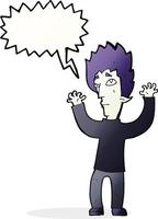 cartoon vampire giving up with speech bubble vector