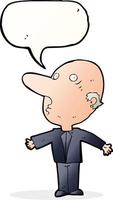 cartoon confused middle aged man with speech bubble vector