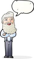 cartoon happy man with beard with speech bubble vector