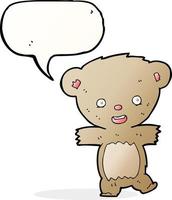 cartoon teddy bear with speech bubble vector