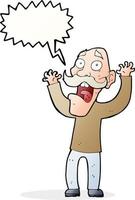 cartoon old man getting a fright with speech bubble vector