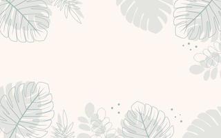 hand drawn tropical leaves background
