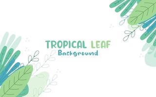 Flat tropical leaf background eps.10 vector