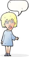 cartoon shocked woman with speech bubble vector