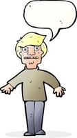 cartoon shocked man with speech bubble vector