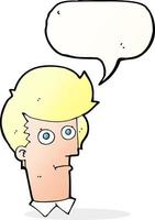 cartoon staring face with speech bubble vector