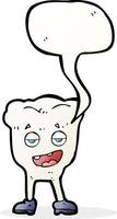 cartoon tooth looking smug with speech bubble vector