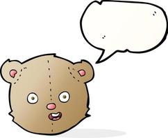 cartoon teddy bear head with speech bubble vector