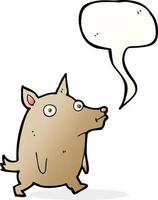 cartoon funny little dog with speech bubble vector