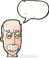 cartoon annoyed old man with speech bubble vector