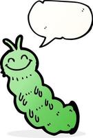 cartoon caterpillar with speech bubble vector
