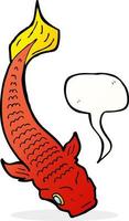 cartoon fish with speech bubble vector