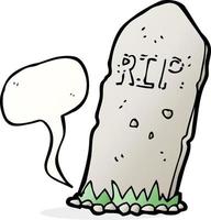 cartoon spooky grave with speech bubble vector