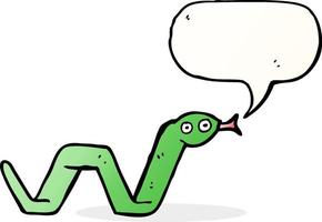 serpiente de divertidos dibujos animados con burbujas de discurso vector