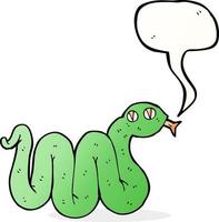 serpiente de divertidos dibujos animados con burbujas de discurso vector