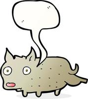 cartoon little dog cocking leg with speech bubble vector