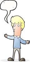 cartoon startled man with speech bubble vector