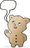 cartoon cute teddy bear with speech bubble vector