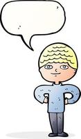 cartoon proud man with speech bubble vector