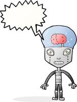 cartoonw weird robot with speech bubble vector