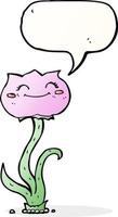 cartoon flower with speech bubble vector