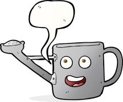 watering can cartoon with speech bubble vector