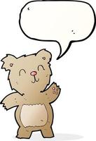 cartoon teddy bear with speech bubble vector