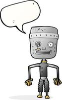 cartoon old robot with speech bubble vector