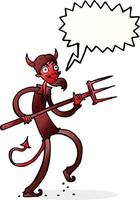 cartoon devil with pitchfork with speech bubble vector