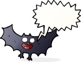 cartoon bat with speech bubble vector