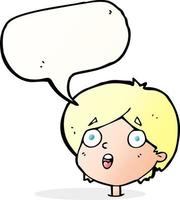 cartoon amazed expression with speech bubble vector