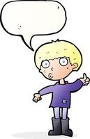 cartoon boy asking question with speech bubble vector