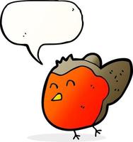 cartoon robin with speech bubble vector