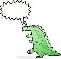 cartoon dinosaur with speech bubble vector