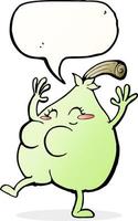 a nice pear cartoon with speech bubble vector