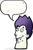 cartoon vampire head with speech bubble vector